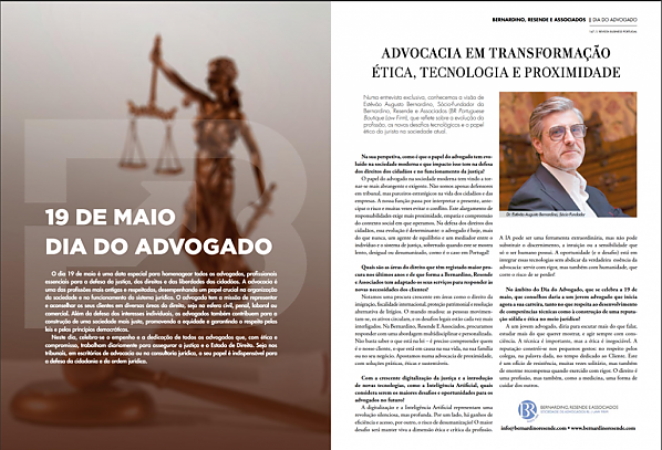 19 de Maio Dia do Advogado - Advocacia em Transformao - tica, Tecnologia e Proximidade (Pag. 146-147)