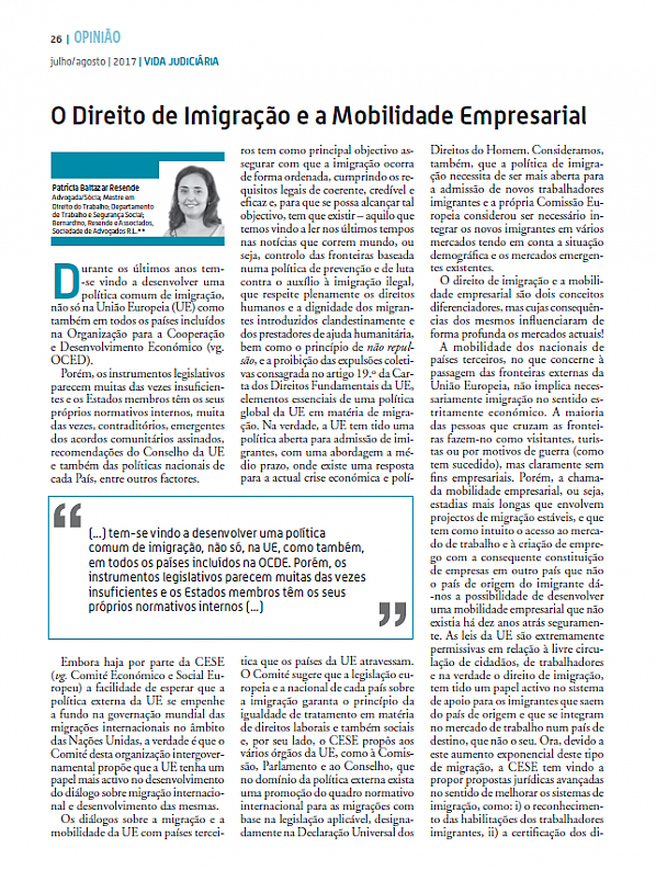 O Direito de Imigrao e a Mobilidade Empresarial